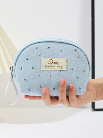 Комплект козметични чанти три в едно с модел котва, прозрачен PVC, водоустойчива пътна чанта за тоалетни принадлежности, разделение сухо/мокро, подплата полиестер.