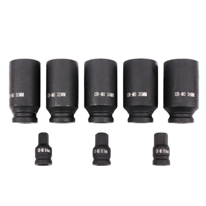 8 части 1/2-инчов пневматичен комплект торцеви гнезда с 12 ъгъла за ударен гайковерт — хром молибденова сплав