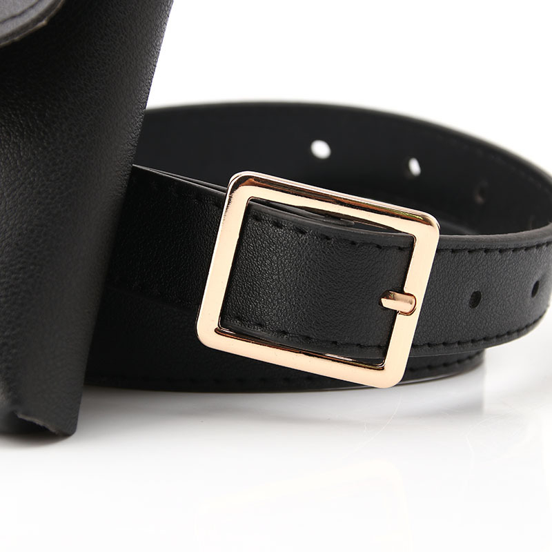 Damska pojas torba s malim pretincem za telefon i ključeve – PU koža, kopča od legure, zatvaranje na pin, stil All-match / Fashion OL / Simple, brend Three Art Color