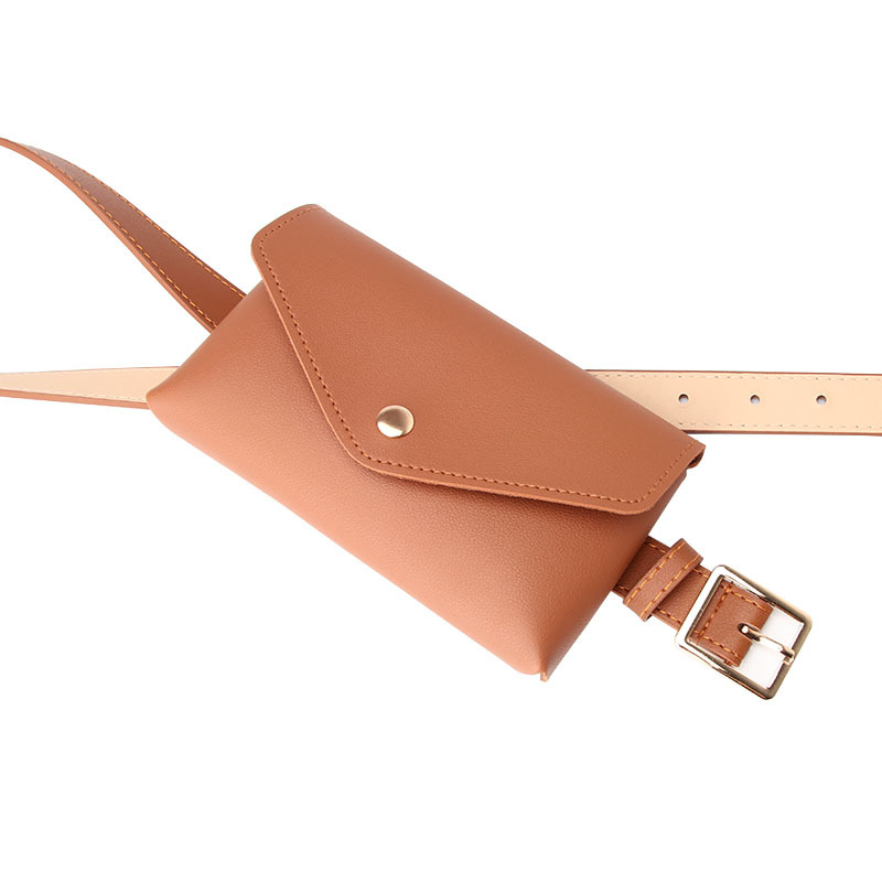 Damska pojas torba s malim pretincem za telefon i ključeve – PU koža, kopča od legure, zatvaranje na pin, stil All-match / Fashion OL / Simple, brend Three Art Color