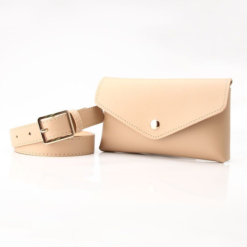 Damska pojas torba s malim pretincem za telefon i ključeve – PU koža, kopča od legure, zatvaranje na pin, stil All-match / Fashion OL / Simple, brend Three Art Color