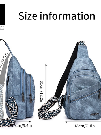 Τσάντα στήθους από μαλακό PU δέρμα, Άνοιξη 2024, κλείσιμο με φερμουάρ, εσωτερικές θήκες: κρυφή θήκη με φερμουάρ, θήκη για κινητό, θήκη για ταυτότητα