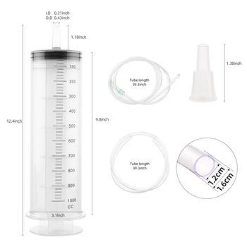 Tongji műanyag fecskendő nagy szájjal, Anyag: műanyag, Testreszabás nélkül