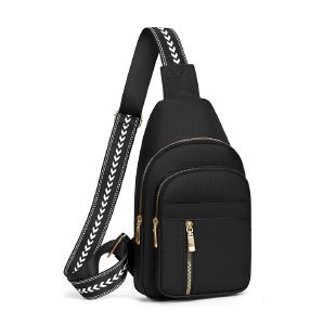 Moteriška PU odos pečių/krūtinės rankinė su užtrauktuku, vidinis patch kišė, telefono ir asmens dokumento kišės, poliesterio pamušalas, miesto paprastumo stilius, Ruduo 2025