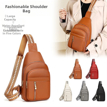 Moteriška PU odos pečių/krūtinės rankinė su užtrauktuku, vidinis patch kišė, telefono ir asmens dokumento kišės, poliesterio pamušalas, miesto paprastumo stilius, Ruduo 2025