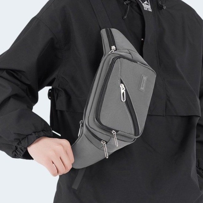 Pásová taška pre mužov v minimalistickom a luxusnom štýle, z Oxfordovej tkaniny, vhodná na voľnočasové cestovanie