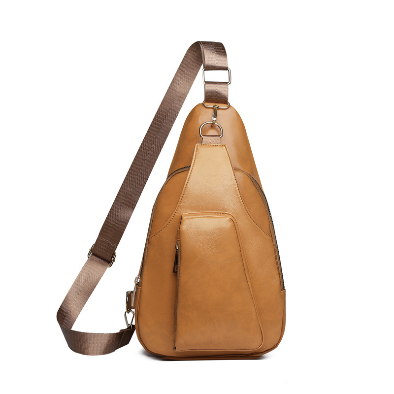Geantă pentru piept bărbați, stil urban minimalist, material PU, respirabil, căptușeală poliester, Primăvara 2025