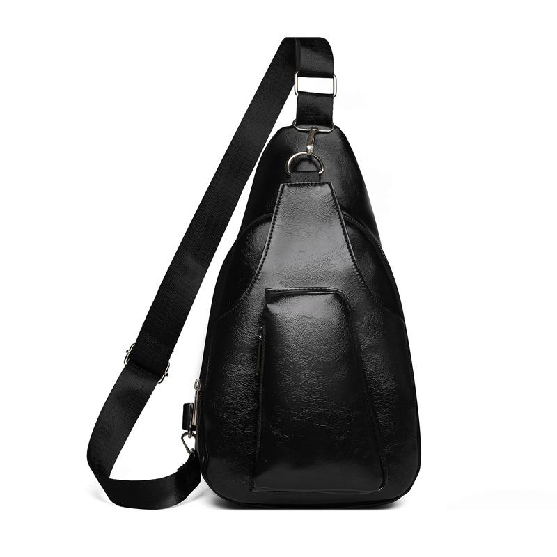 Geantă pentru piept bărbați, stil urban minimalist, material PU, respirabil, căptușeală poliester, Primăvara 2025
