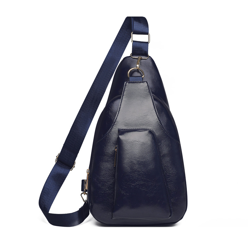 Geantă pentru piept bărbați, stil urban minimalist, material PU, respirabil, căptușeală poliester, Primăvara 2025