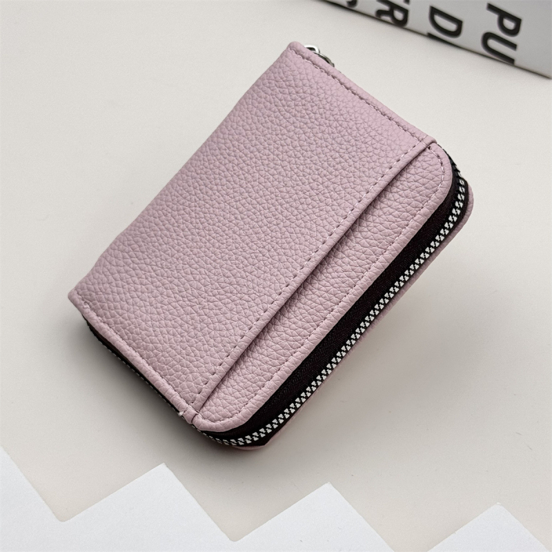 Kāršu maks ar monētu nodalījumu, liela ietilpība, universāls, PU materiāls, poliestera oderde, vienkrāsains dizains, Ziemas 2024