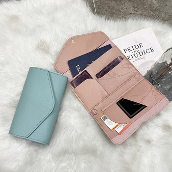 Držač kartica s višestrukim pretincima i mini novčanikom — PU materijal; žene; gradski minimalistički stil; preklop: 1 preklop