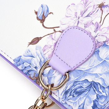 Дамска чанта Tote с флорален мотив, PU материал, малък квадратен дизайн, с цип за затваряне, вътрешни джобове: цип джоб, джоб за телефон, джоб за лична карта