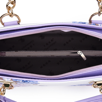 Дамска чанта Tote с флорален мотив, PU материал, малък квадратен дизайн, с цип за затваряне, вътрешни джобове: цип джоб, джоб за телефон, джоб за лична карта