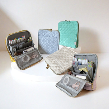 Πολυλειτουργική τσάντα αποθήκευσης καλλυντικών και ειδών γραφείου με κάθετο σχεδιασμό, πολυεστέρα, γενική χρήση, κορεατικό στυλ