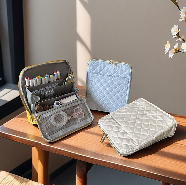 Мултифункционална чанта за съхранение: козметика и канцеларски принадлежности, вертикална конструкция, полиестер, обща употреба, корейски стил
