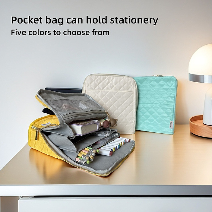Мултифункционална чанта за съхранение: козметика и канцеларски принадлежности, вертикална конструкция, полиестер, обща употреба, корейски стил