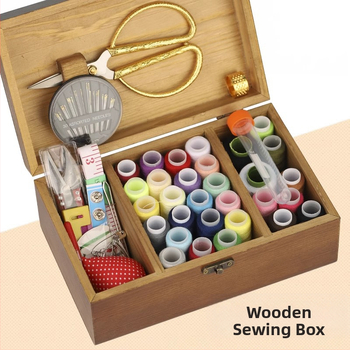 Дървена кутия за шиене — от масивно дърво; Марка: Hangpai Fabric; 30 бр. в кашон