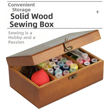 Дървена кутия за шиене — от масивно дърво; Марка: Hangpai Fabric; 30 бр. в кашон