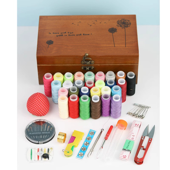 Дървена кутия за шиене — от масивно дърво; Марка: Hangpai Fabric; 30 бр. в кашон