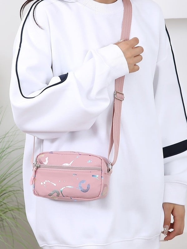 Кръстосана чанта с урбанистичен стил, Oxford плат, хоризонтална квадратна форма, цип за затваряне, джоб за ID карта