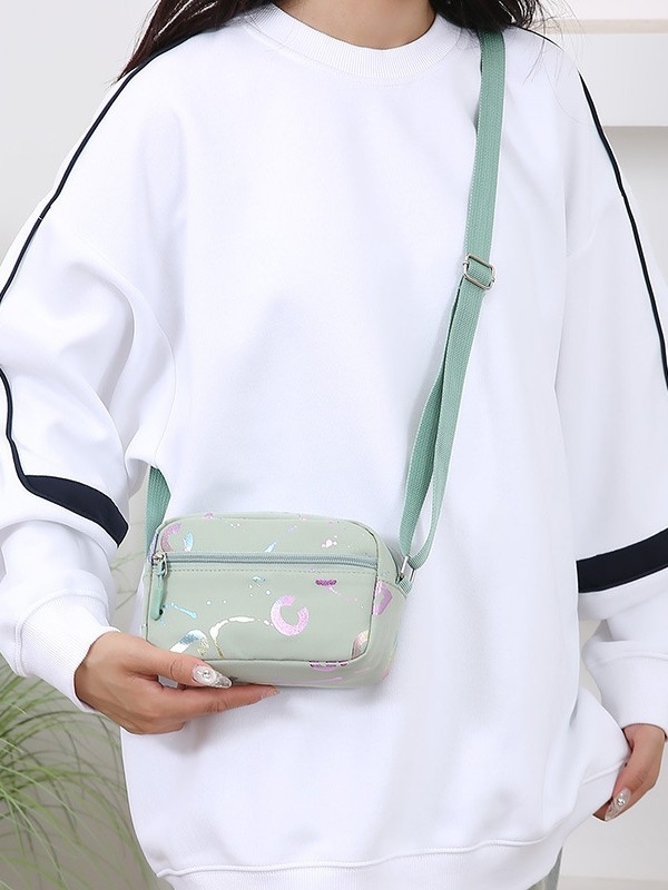 Кръстосана чанта с урбанистичен стил, Oxford плат, хоризонтална квадратна форма, цип за затваряне, джоб за ID карта