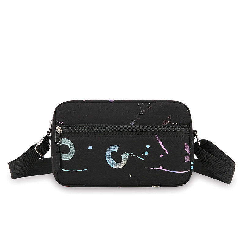 Кръстосана чанта с урбанистичен стил, Oxford плат, хоризонтална квадратна форма, цип за затваряне, джоб за ID карта