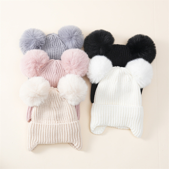 Pulóver sapka kupola alakú, meleg akril téli gyermek sapka 2–6 éveseknek.