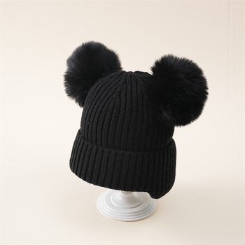 Pulóver sapka kupola alakú, meleg akril téli gyermek sapka 2–6 éveseknek.