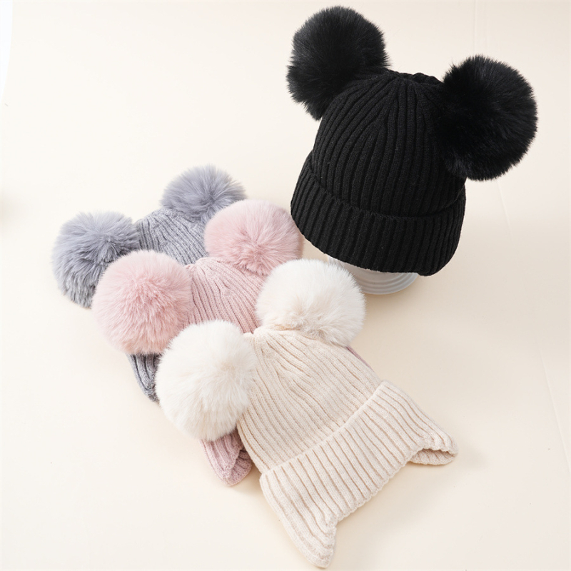 Pulóver sapka kupola alakú, meleg akril téli gyermek sapka 2–6 éveseknek.