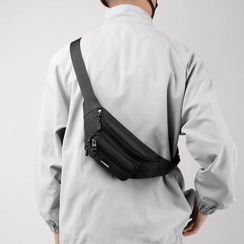 Мъжка чанта за гърдите в урбан стил, найлонова, дишаща, за свободно пътуване през лятото 2024
