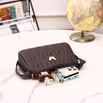 Geantă de umăr pentru femei cu broderie diamantată în formă de fluture, PU; formă orizontală pătrată; fermoar; căptușeală poliester; buzunar intern pentru telefon; curea de umăr simplă; stil proaspăt și dulce; Primăvara 2023