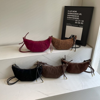 Crossbody torba dumpling oblika - gradski jednostavan stil, PU materijal, zip, poliester podstava, džep za mobitel, jedna naramenica, jesen 2024