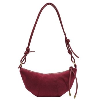 Crossbody torba dumpling oblika - gradski jednostavan stil, PU materijal, zip, poliester podstava, džep za mobitel, jedna naramenica, jesen 2024