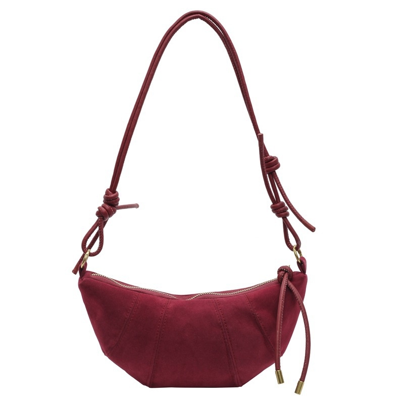 Crossbody torba dumpling oblika - gradski jednostavan stil, PU materijal, zip, poliester podstava, džep za mobitel, jedna naramenica, jesen 2024