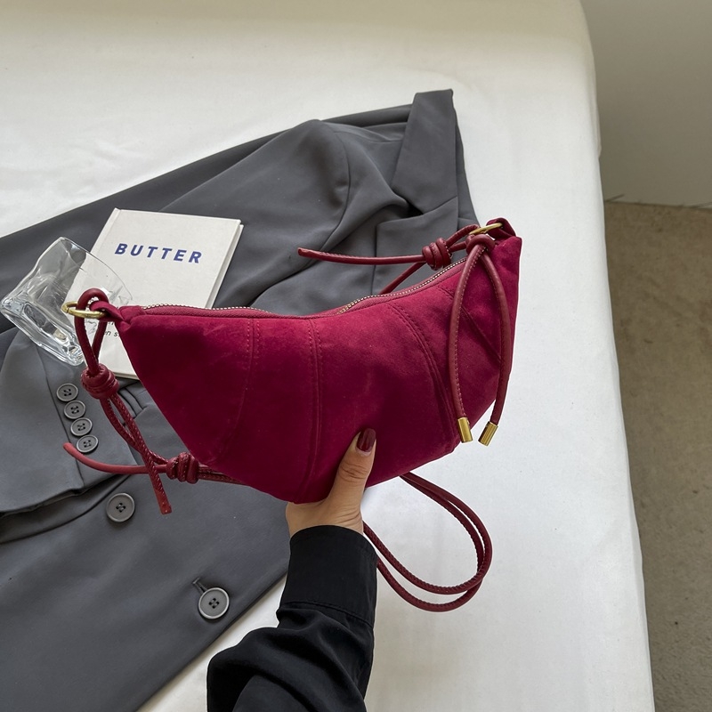Crossbody torba dumpling oblika - gradski jednostavan stil, PU materijal, zip, poliester podstava, džep za mobitel, jedna naramenica, jesen 2024
