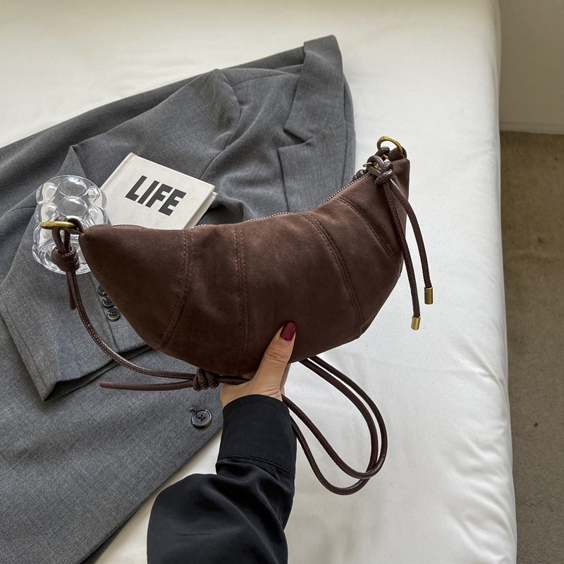 Crossbody torba dumpling oblika - gradski jednostavan stil, PU materijal, zip, poliester podstava, džep za mobitel, jedna naramenica, jesen 2024