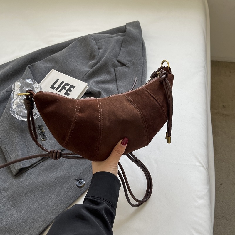 Crossbody torba dumpling oblika - gradski jednostavan stil, PU materijal, zip, poliester podstava, džep za mobitel, jedna naramenica, jesen 2024