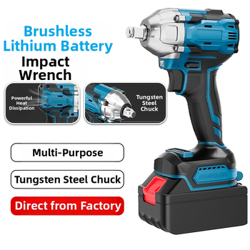 Безжичен ударен гайковерт Lai Jue, 21V Li‑ion батерия, 70 Nm момент на въртене, пистолетна дръжка, M27 захват, тегло 2,94 кг