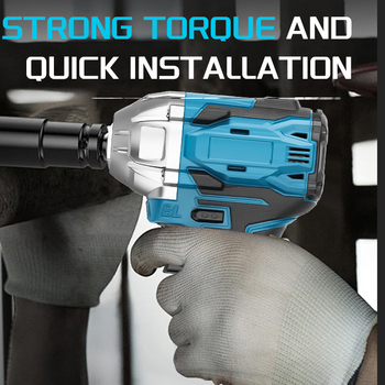 Безжичен ударен гайковерт Lai Jue, 21V Li‑ion батерия, 70 Nm момент на въртене, пистолетна дръжка, M27 захват, тегло 2,94 кг