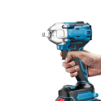 Безжичен ударен гайковерт Lai Jue, 21V Li‑ion батерия, 70 Nm момент на въртене, пистолетна дръжка, M27 захват, тегло 2,94 кг