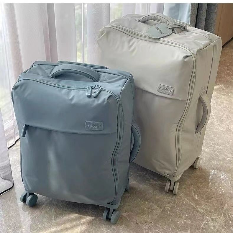 Bagaj cabin cu fermoar, din fibră de carbon, cu roți universale, căptușeală din Oxford