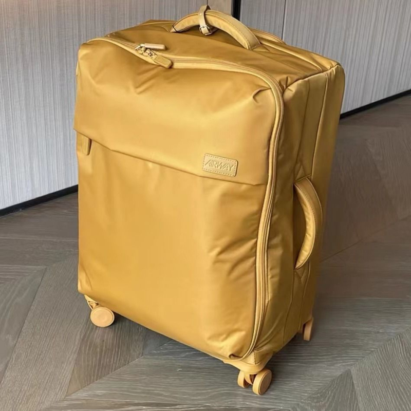 Bagaj cabin cu fermoar, din fibră de carbon, cu roți universale, căptușeală din Oxford