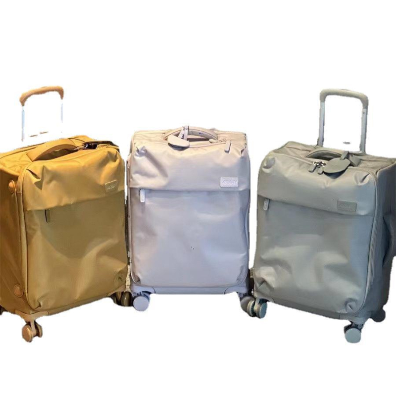 Bagaj cabin cu fermoar, din fibră de carbon, cu roți universale, căptușeală din Oxford