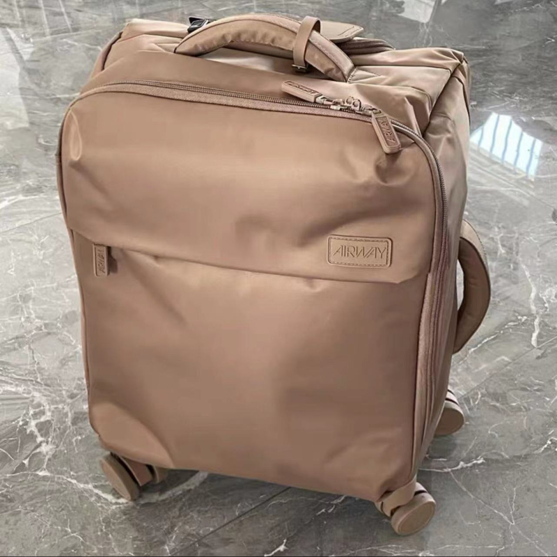 Bagaj cabin cu fermoar, din fibră de carbon, cu roți universale, căptușeală din Oxford