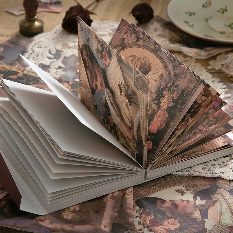 Drehop/Dreamxi retro stiliaus DIY dienoraščio popieriaus rinkinys, 120 puslapių 6 dizainais, svoris 212 g, spausdinimas.