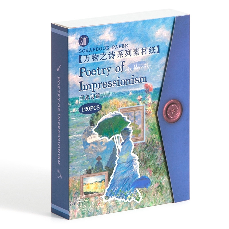 Drehop/Dreamxi retro stiliaus DIY dienoraščio popieriaus rinkinys, 120 puslapių 6 dizainais, svoris 212 g, spausdinimas.