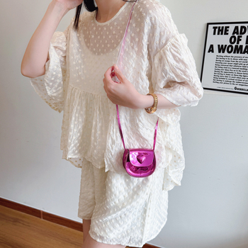 Детска чанта мини седло от PU кожа, за момичета, ежедневна употреба, издръжлива и лека, подплата от синтетична кожа, стил свеж и сладък