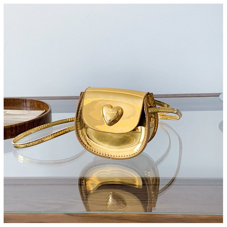 Детска чанта мини седло от PU кожа, за момичета, ежедневна употреба, издръжлива и лека, подплата от синтетична кожа, стил свеж и сладък