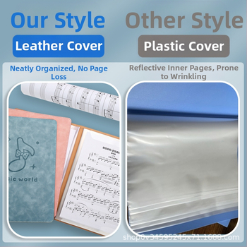 Кожена папка за ноти, модел Ypj-001, 20 страници, 30 мм гръб, 5 мм дебелина на материала