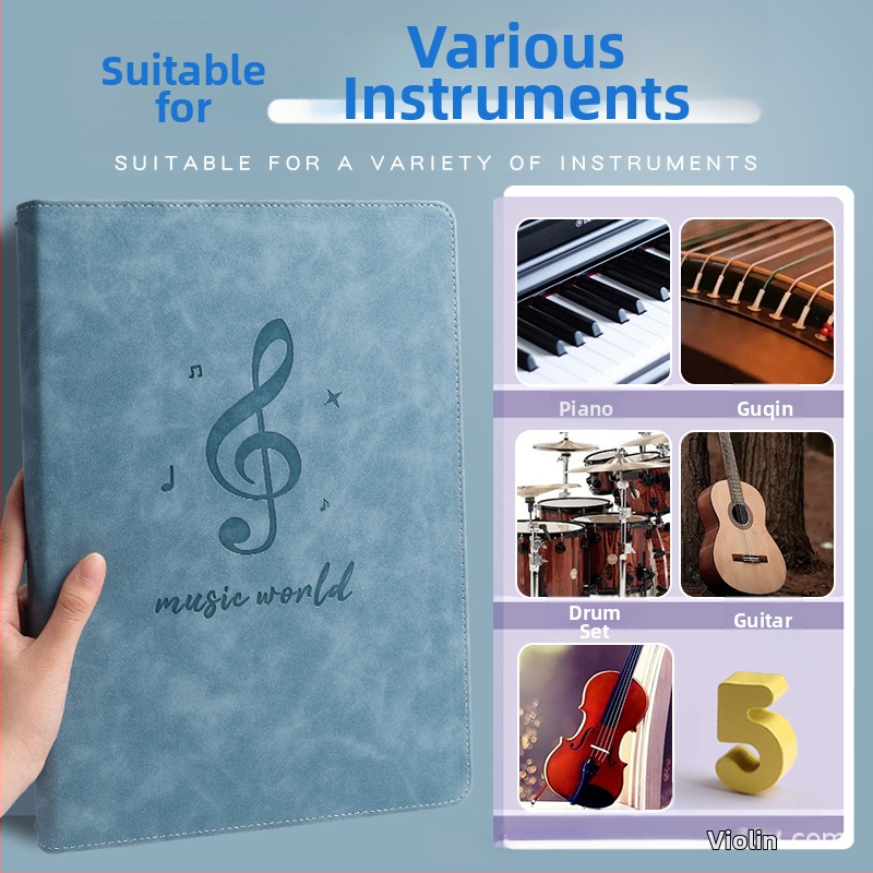 Кожена папка за ноти, модел Ypj-001, 20 страници, 30 мм гръб, 5 мм дебелина на материала